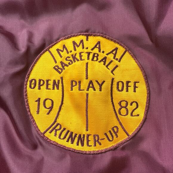 Vtg Birdie Satin Jacket Men Sz XL MMAA Basketball 1982 Runner Up Maroon MN - Picture 12 of 14